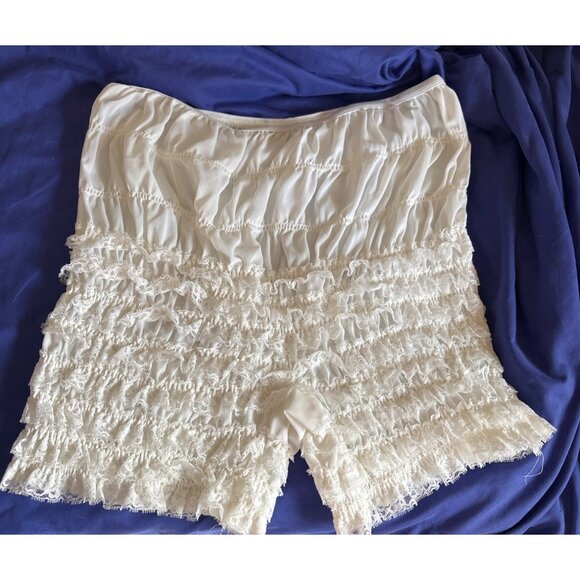 Ruffled Vintage Pettipants Square Dance Panties Cream White Sissy Med/Large? - Picture 1 of 3